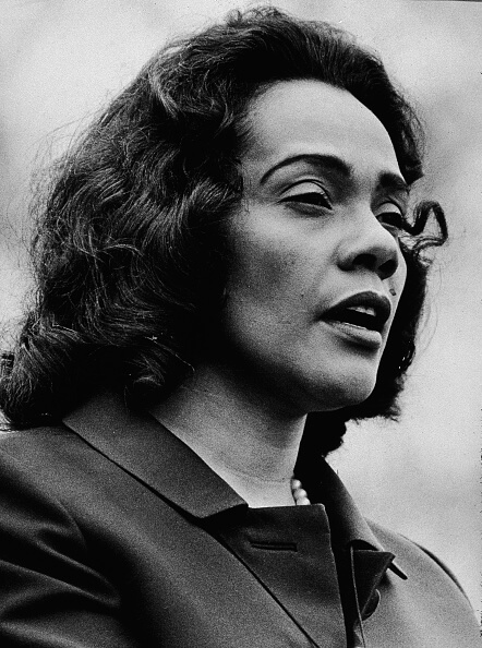 Coretta Scott King speaks at Peace in Vietnam Rally at Central Park New York, April 27 1968