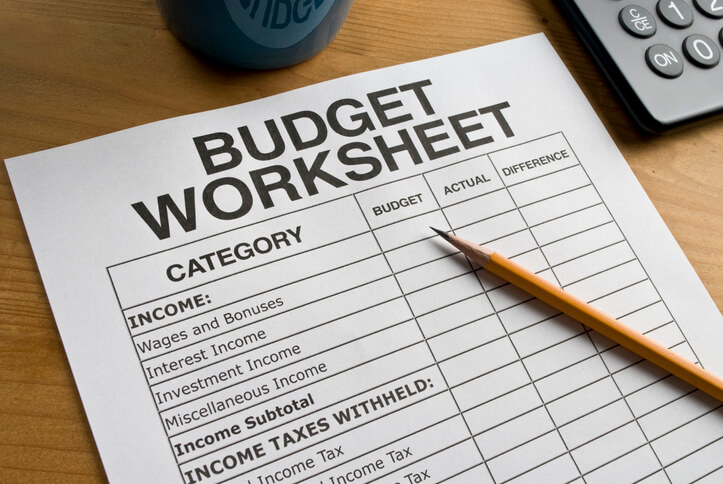 Create a budget worksheet