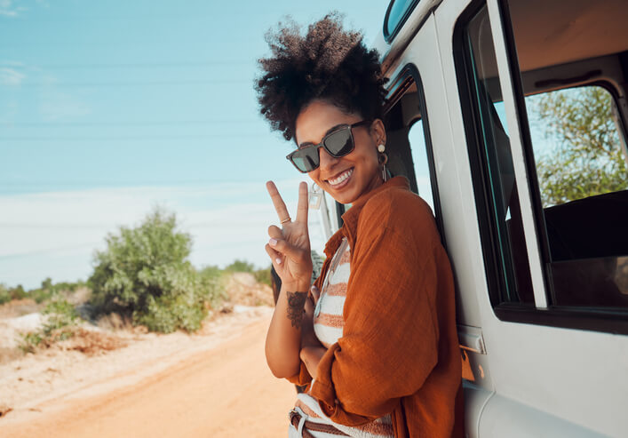 woman exploring the country side