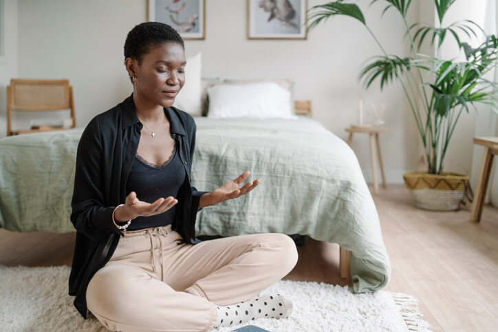 woman meditating