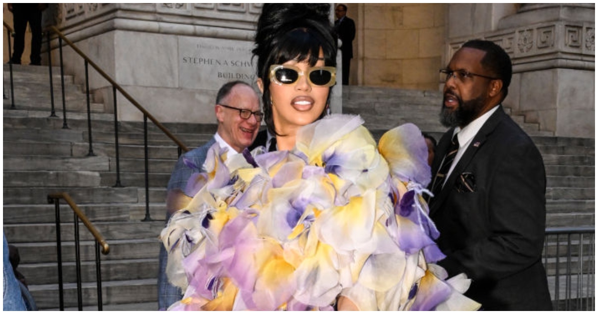 Cardi B's Feathered Marc Jacobs Gown Steals NYFW Spotlight