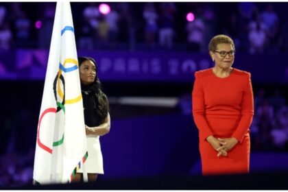 Simone Biles Olympic flag bearer